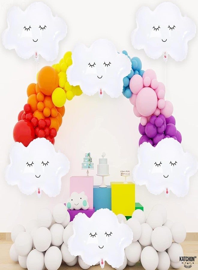 FI - FLICK IN 7 Pc Cloud Birthday Theme Number 3 Silver Foil Balloon 3rd Birthday Decoration Items Balloons for Decoration Set (Pack of 7) - Image 5